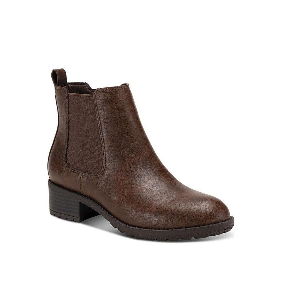 Style & Co. Womens 8 M Chocolate Brown Gladyy Faux Leather Ankle Booties NIB QR1